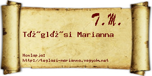 Téglási Marianna névjegykártya